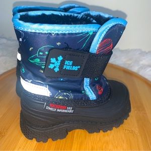 COPY - Ice Fields Snow Boots Toddler Size 6 Blue Space Themed Hook & Loop Pull …